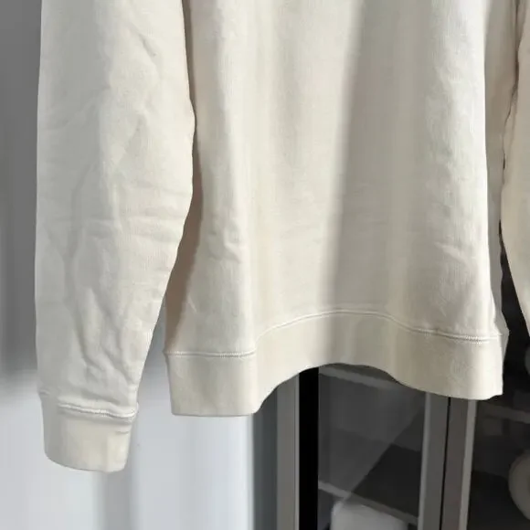 SUNSPEL Loopback Undyed Sweatshirt Large NEW Cream Cotton Crewneck Pullover